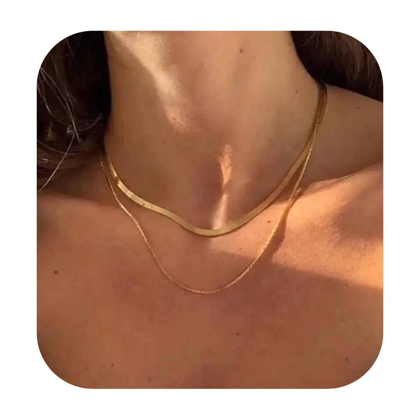 DOUBLE LAYER SNAKE CHAIN CHOKER NECKLACE