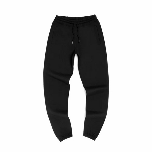 BLACK COTTON SWEATPANTS